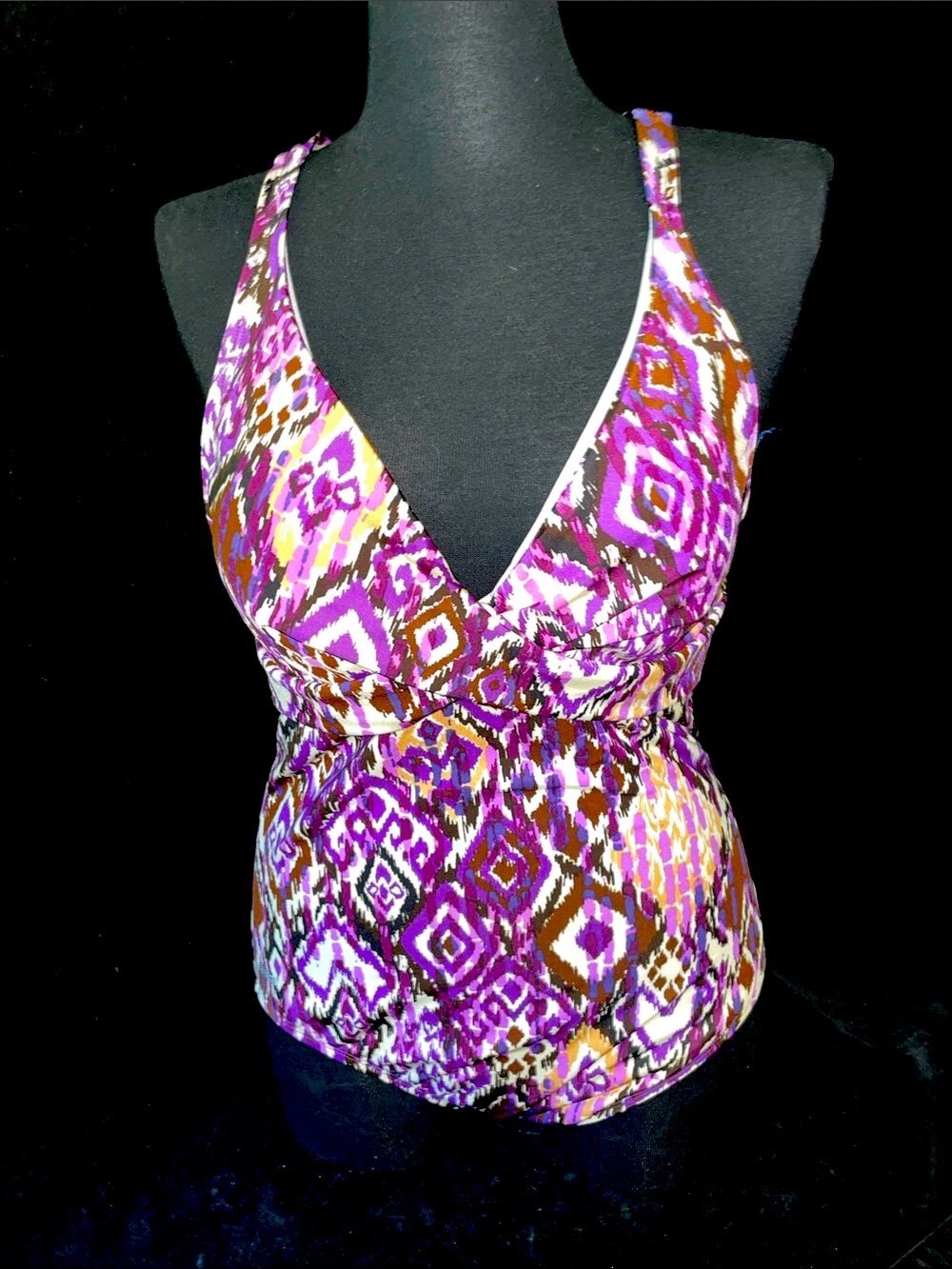 Women’s SPEEDO EUC 1-Piece Swimsuit Geometric Print stylish crossback design